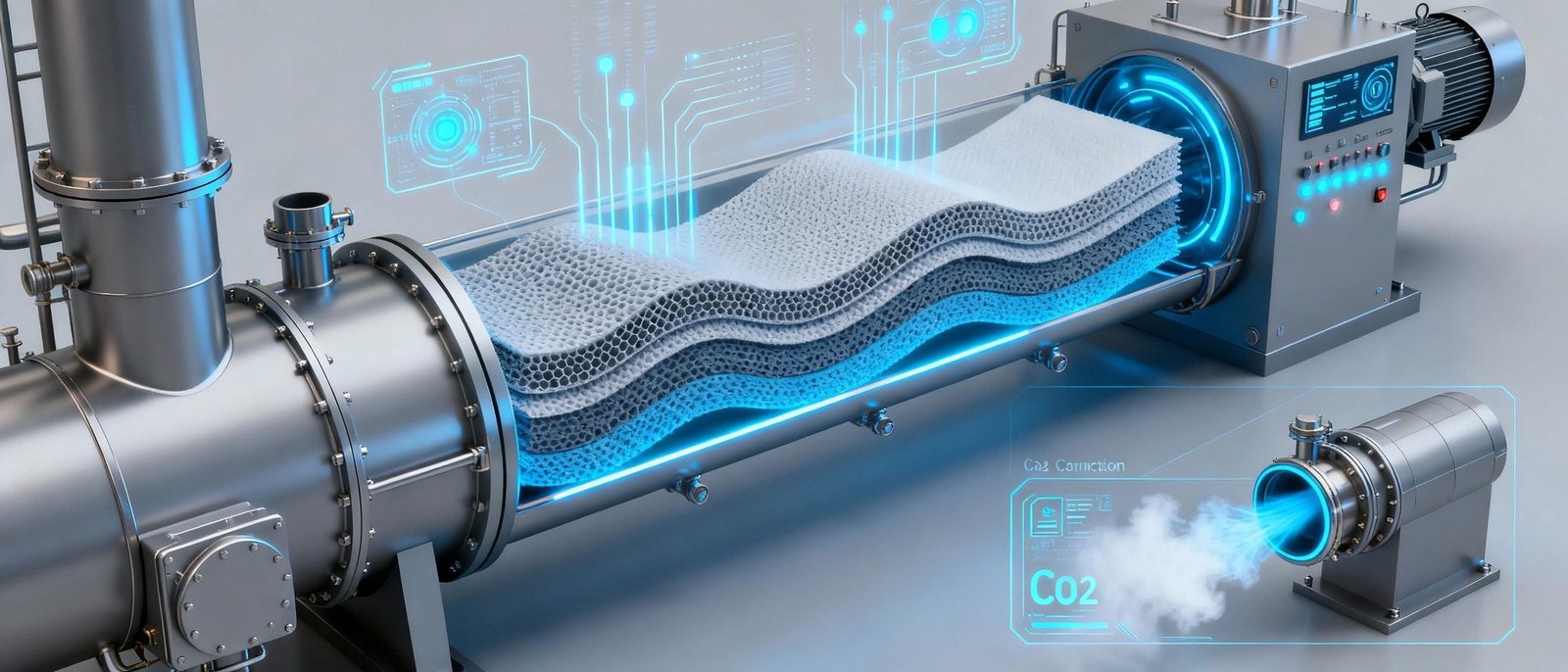 Illustration of an industrial CO₂ capture unit