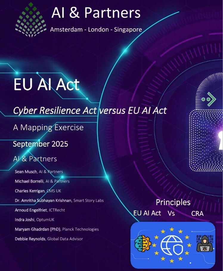 Cover of the AI & Partners report Cyber Resilience Act versus EU AI Act: A Mapping Exercise, September 2025