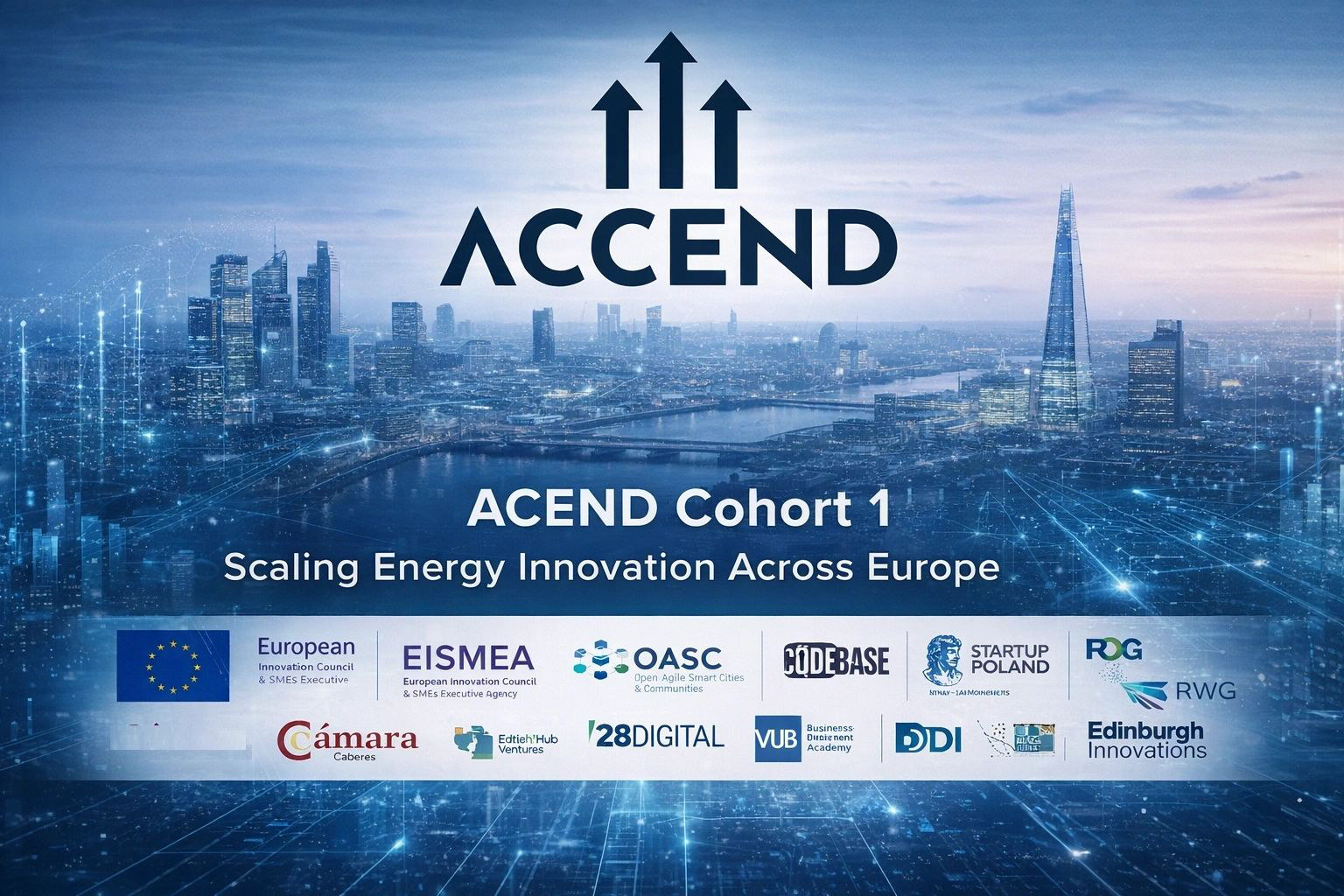 ACCEND Cohort 1: Scaling Energy Innovation Across Europe, with the logos of the programme partners